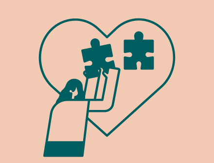 Woman putting a jigsaw together connecting social media and mental health