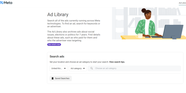 Meta Ad Library Interface For Paid Social Ads